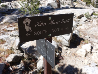 A great trail sign on the JMT, which is also part of the PCT. There's definitely a noticeable change in the backpackers once you get on the JMT. We came across someone who had been on the trail for 21 days and asked us the date because he had lost track of time. The question everyone asks around here is "which way are you headed?". It took me a while to figure out that means "Are you heading North or South on the JMT?"